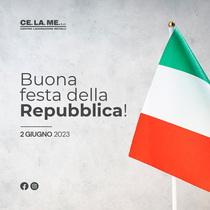 Auguriamo a tutti una buona festa della #Repubblica ‼

#celame #festadellarepubblica