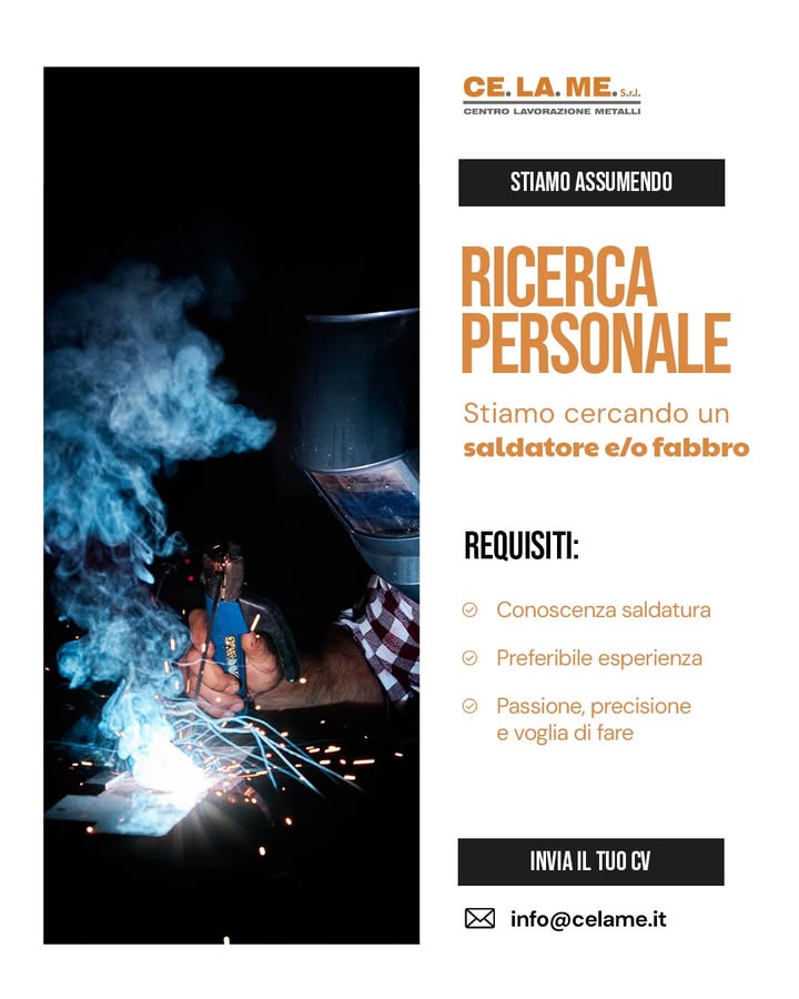 Entra a far parte del team Celame 🔨💥
👉 Siamo alla